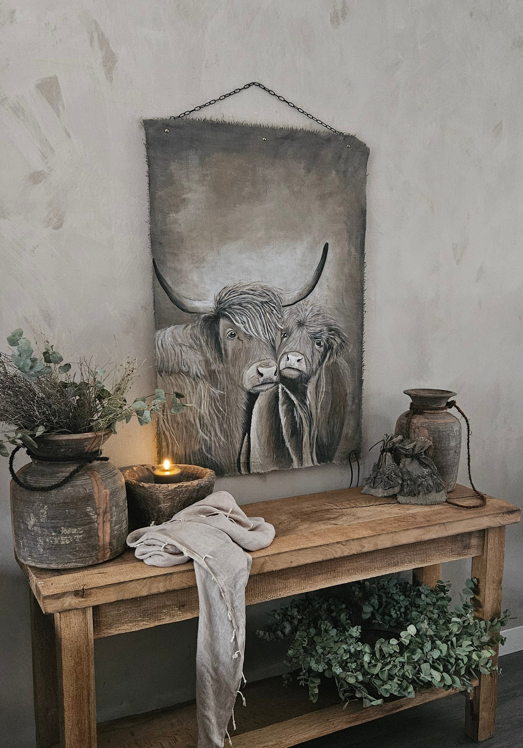 Wanddoek hooglanders 12