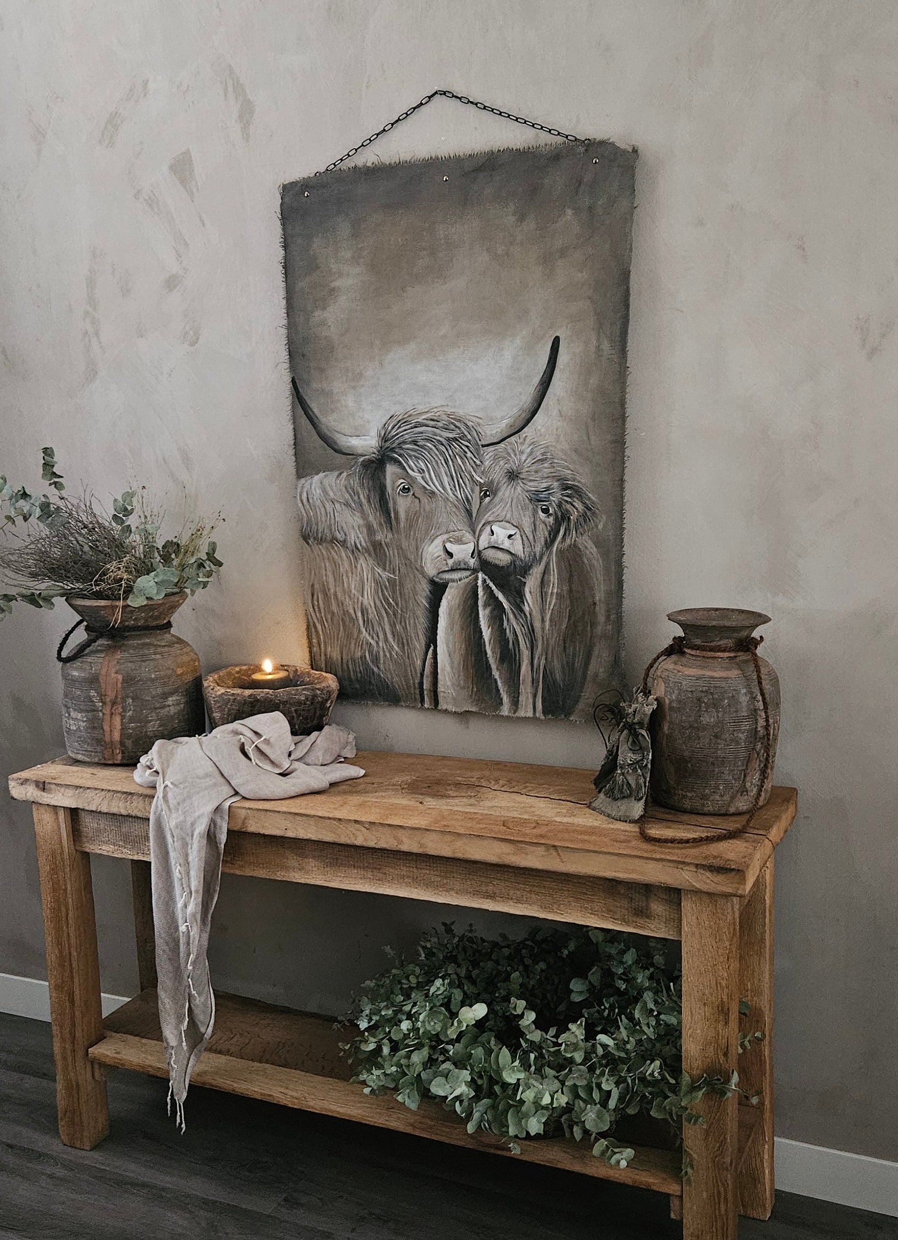 Wanddoek hooglanders 12