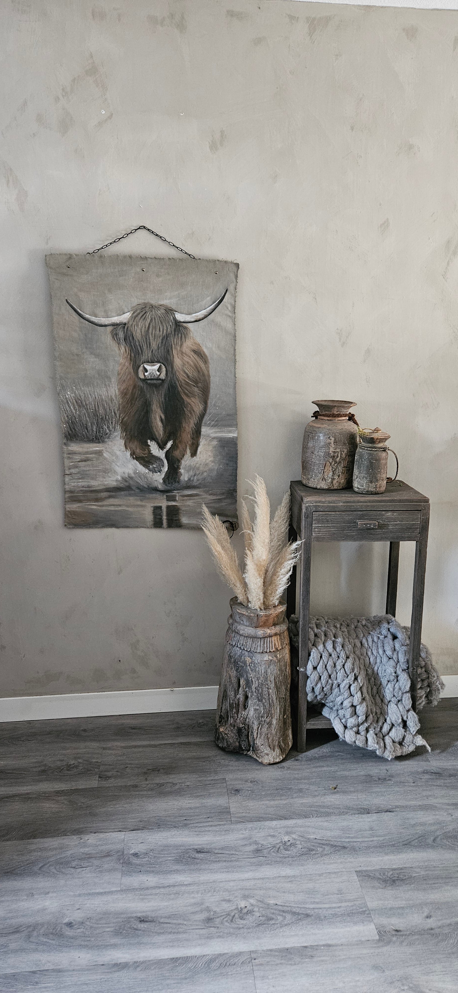 Wanddoek hooglander 01
