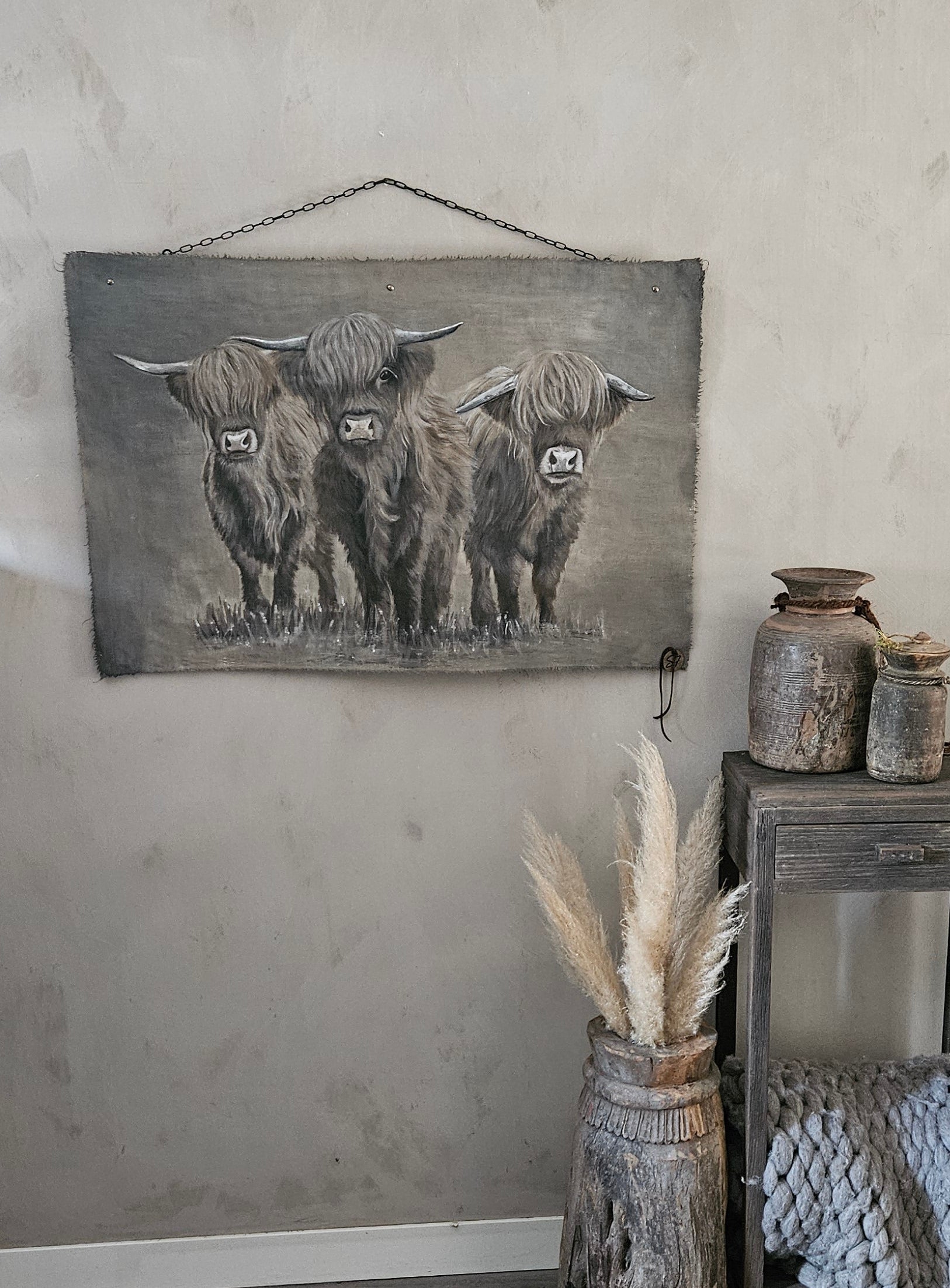 Wanddoek hooglanders 05