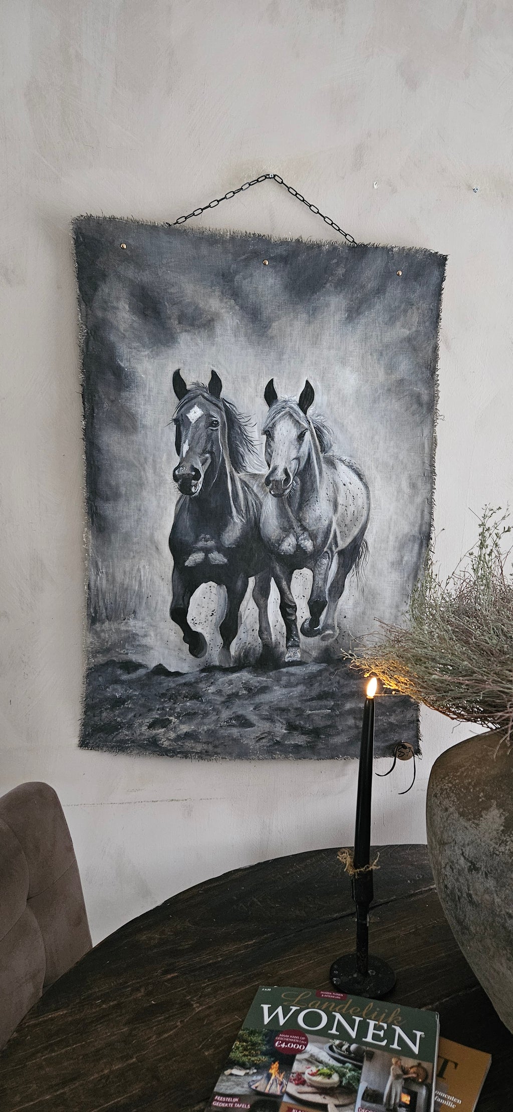 Wanddoek paarden 01