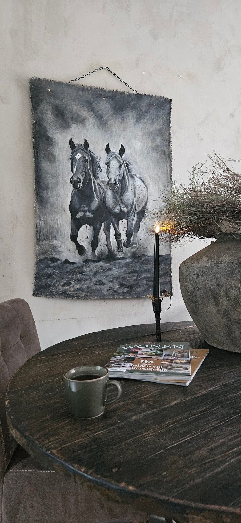 Wanddoek paarden 01