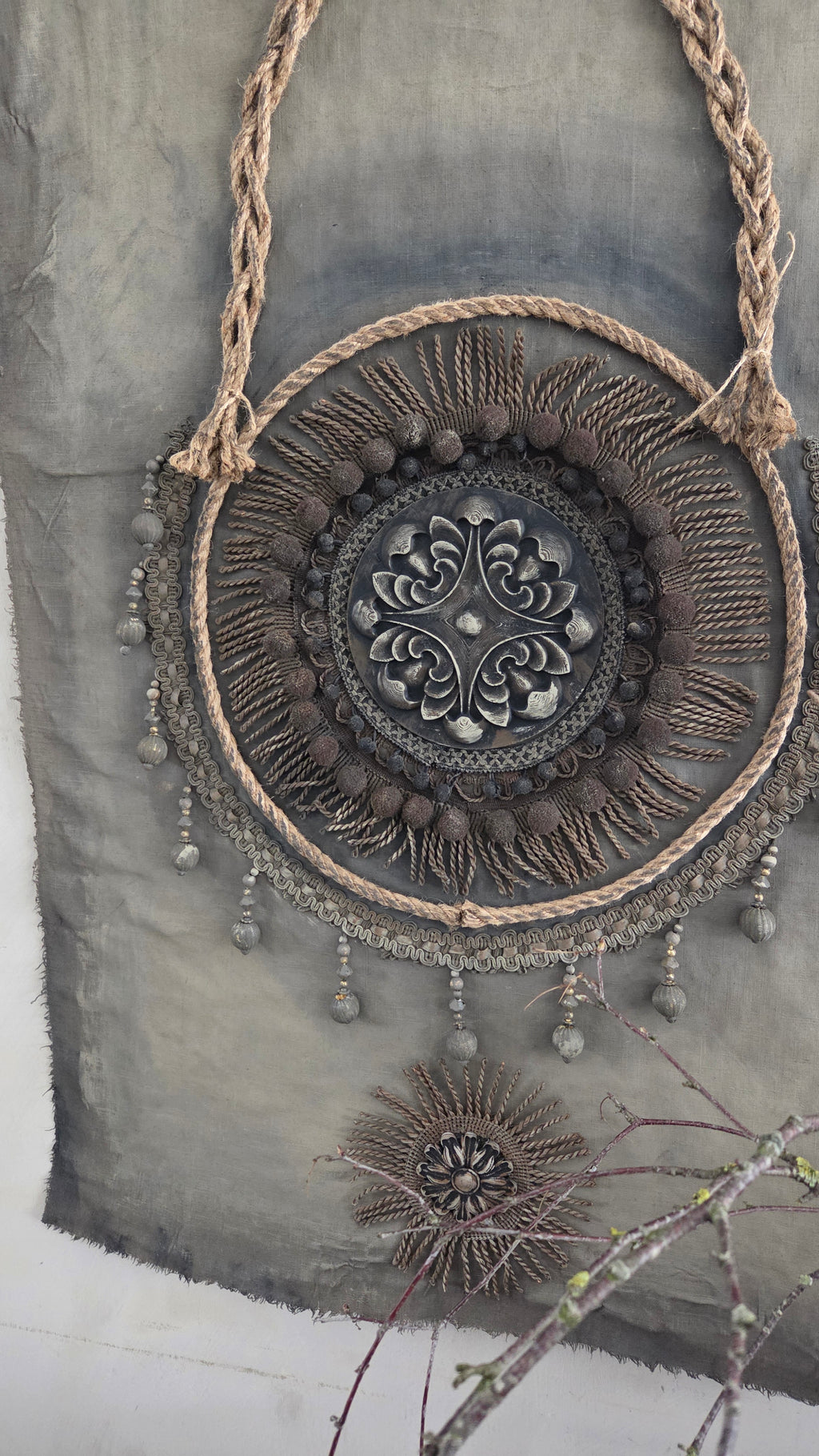 Wanddoek met 3d ornament 01