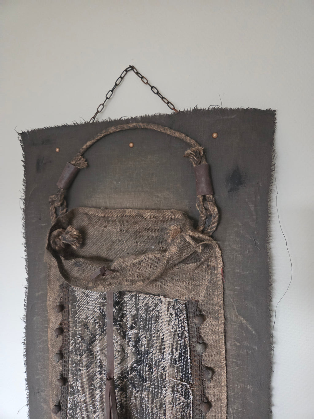 Wanddoek jute tas met kelim 06