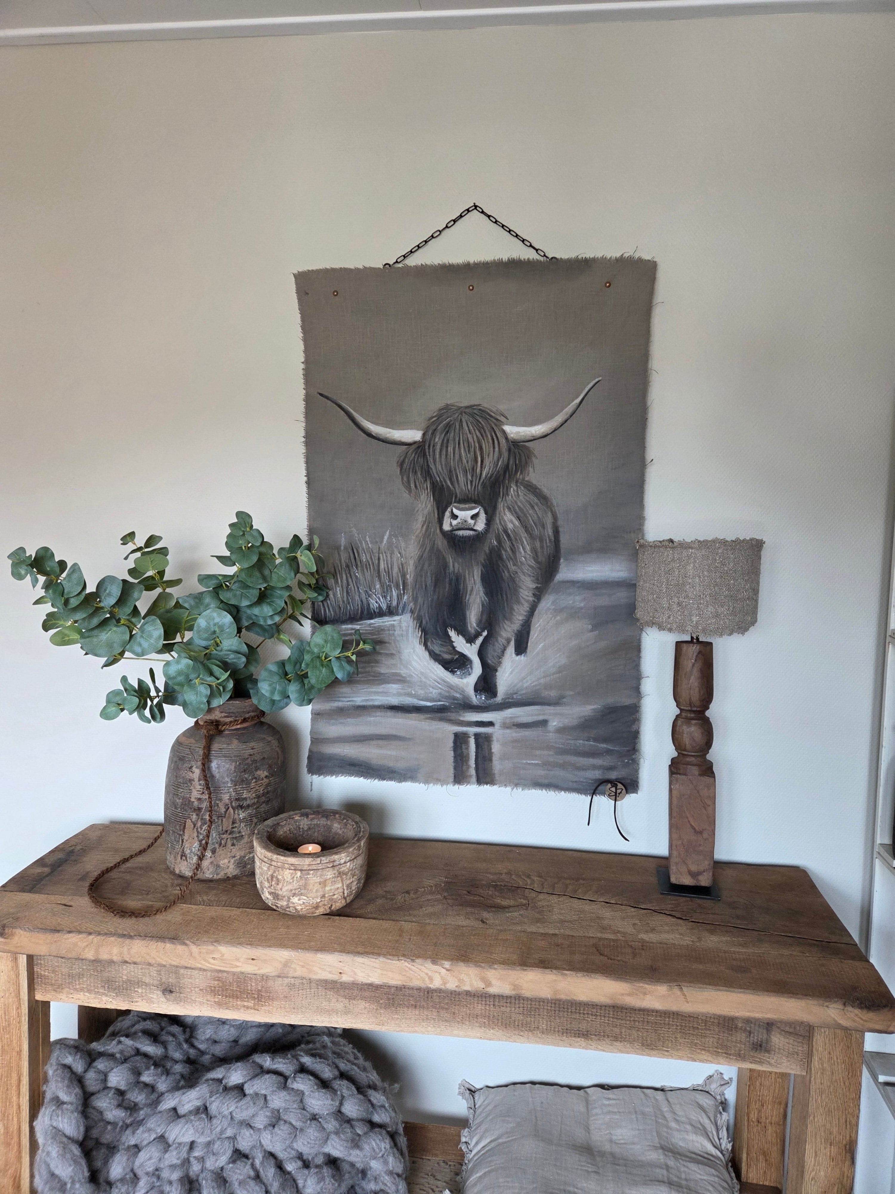 Wanddoek hooglander 01