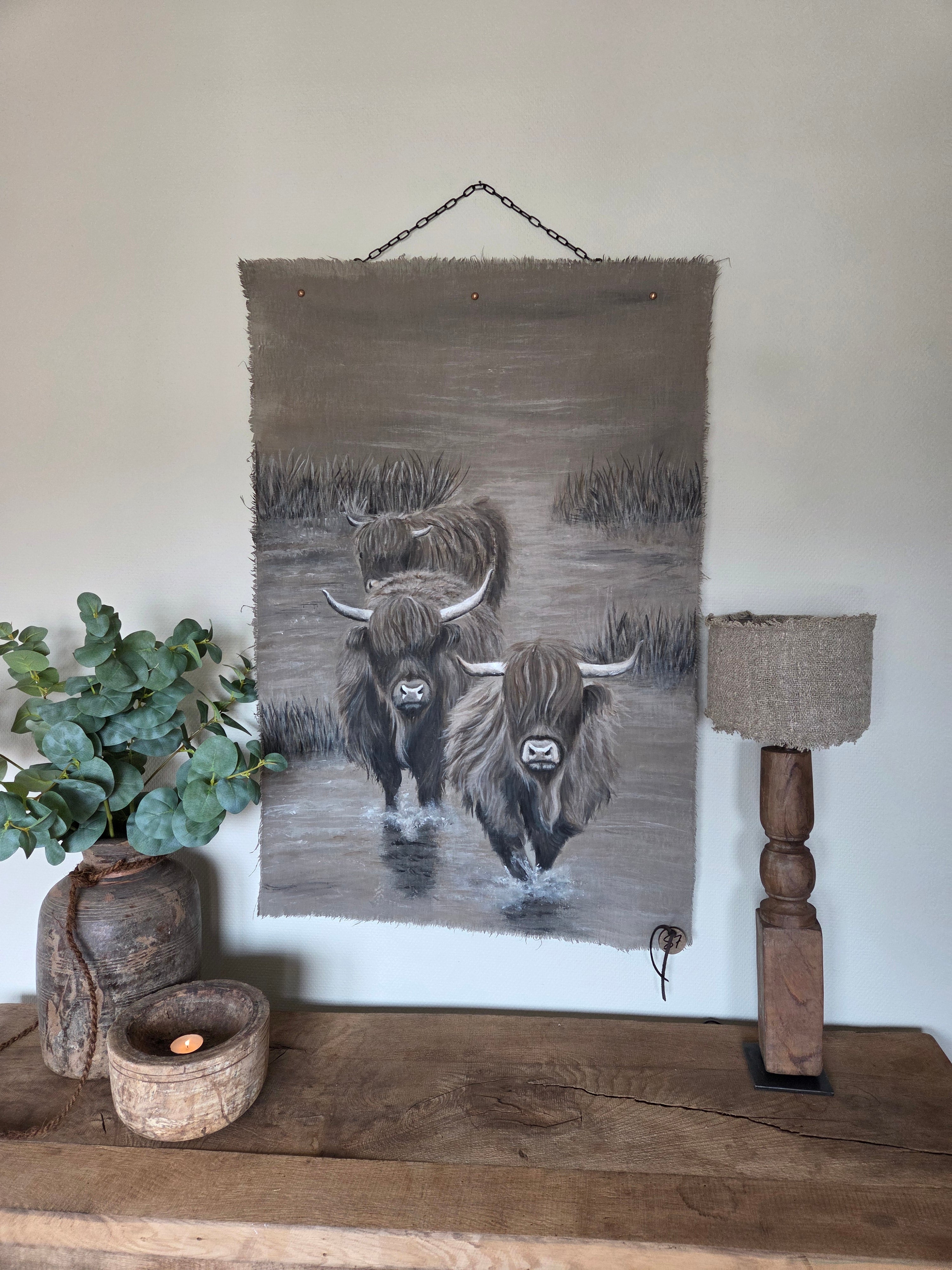 Wanddoek hooglanders 02