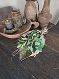 Toef met shabby doek olijf en eucalyptus