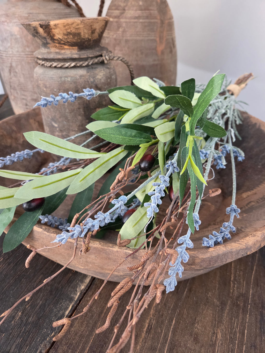 Bosje kunst lavendel en olijftak