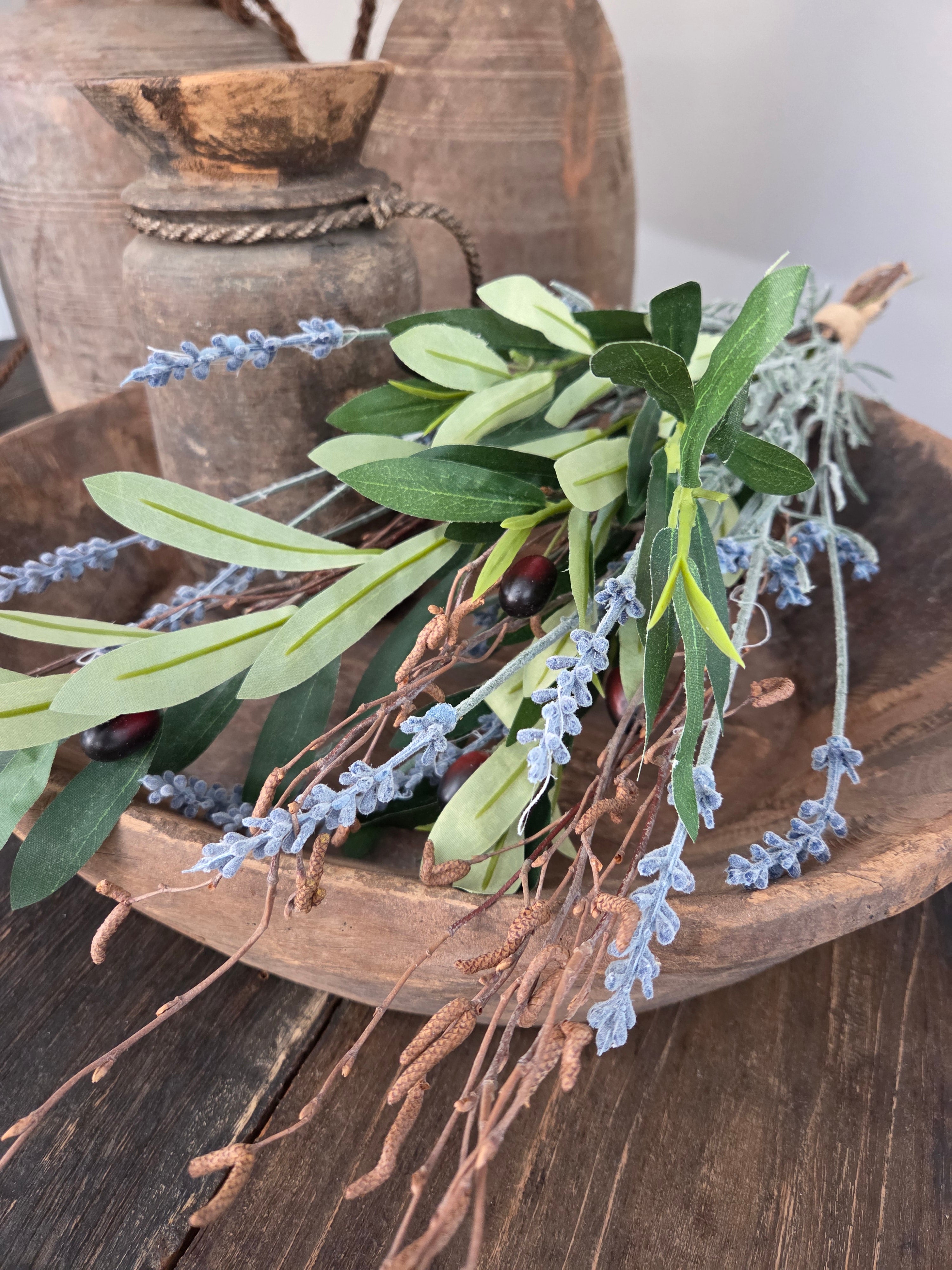Bosje kunst lavendel en olijftak