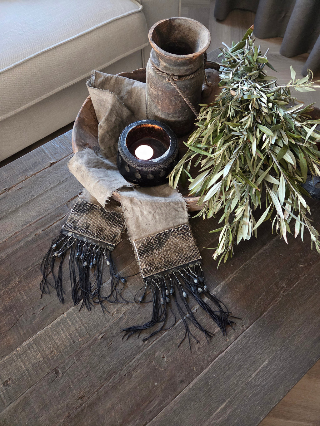 Shabby lint met kelim