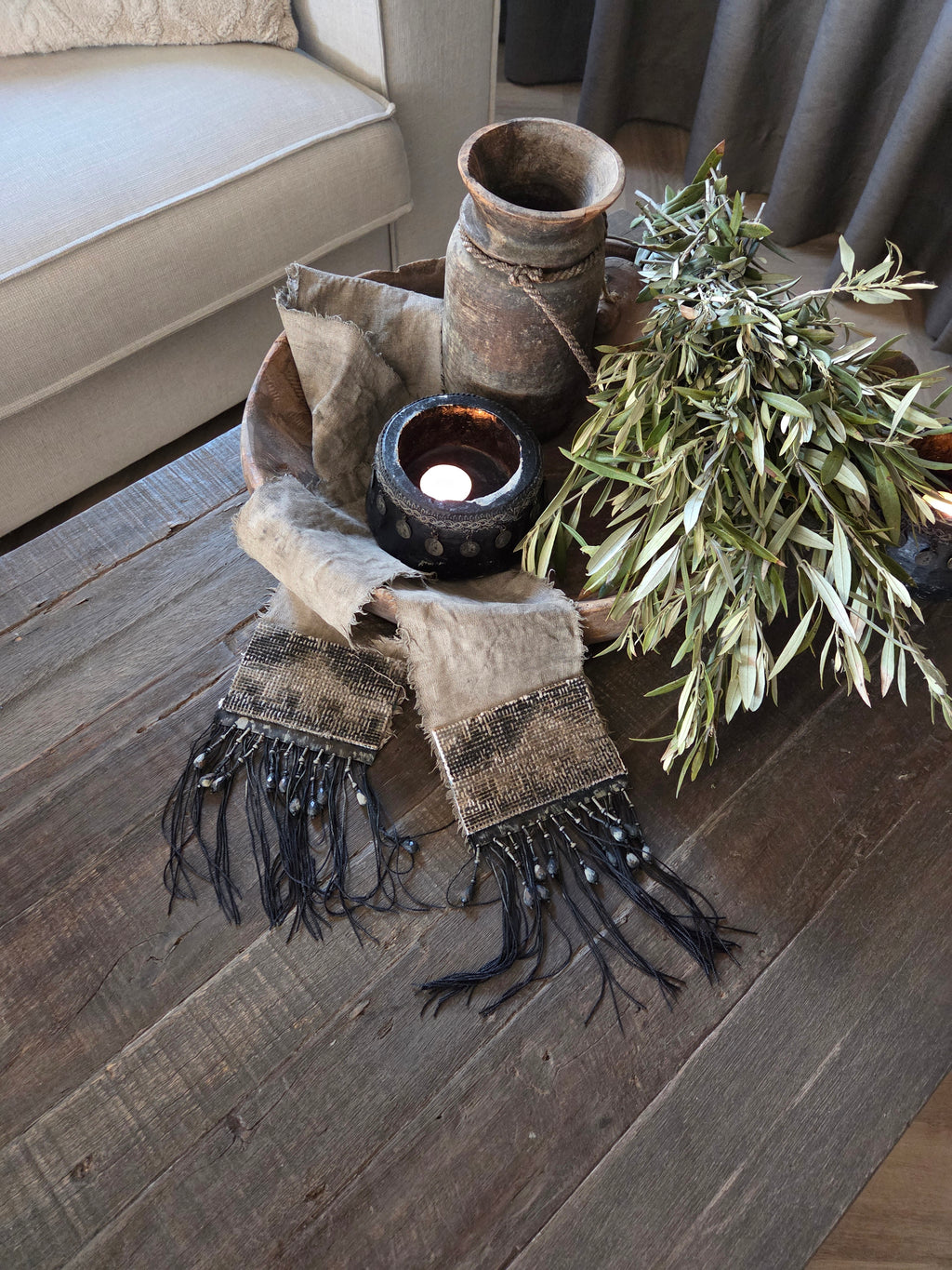 Shabby lint met kelim