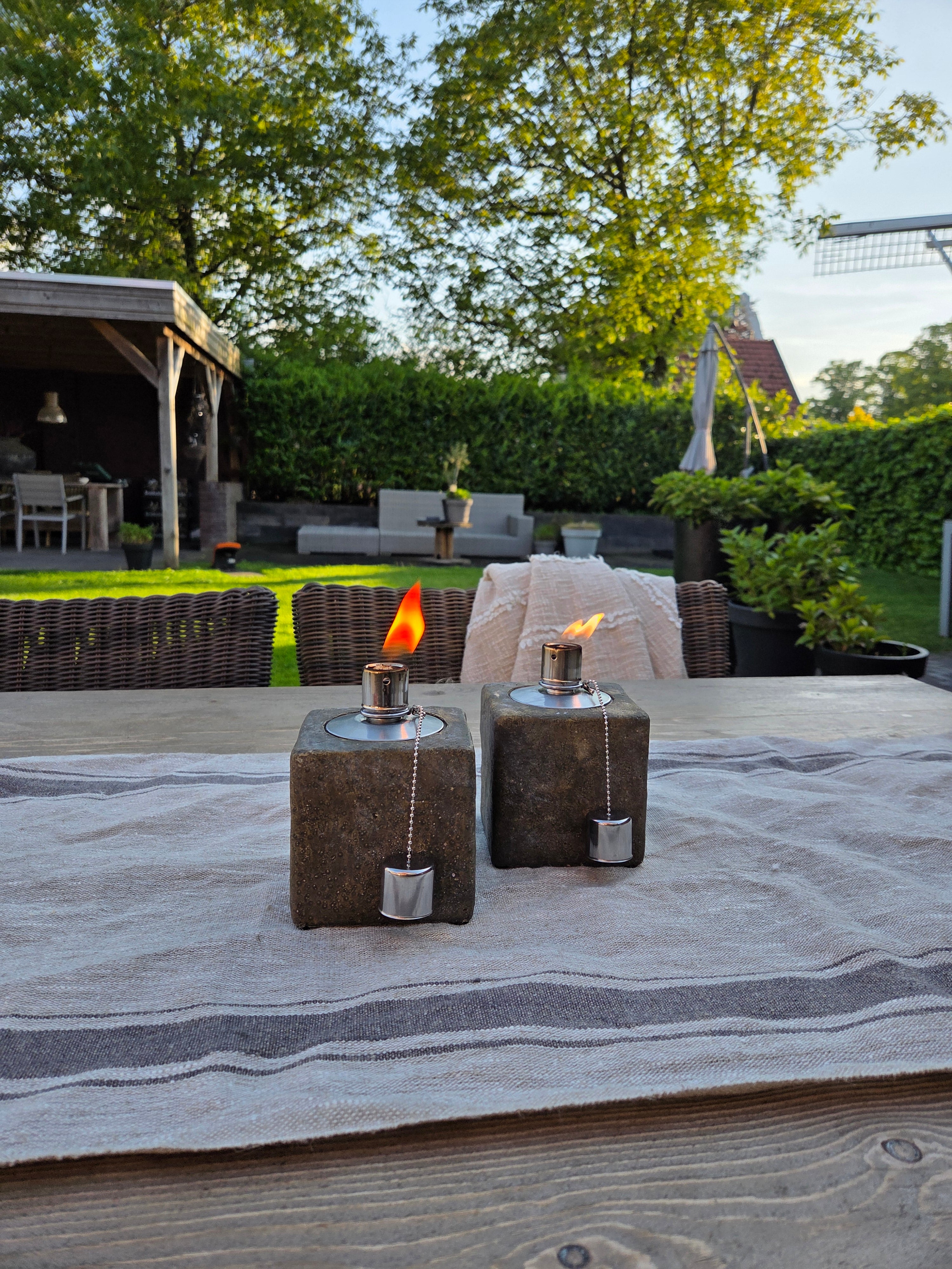 Set van 2, oliebrander vierkant klein