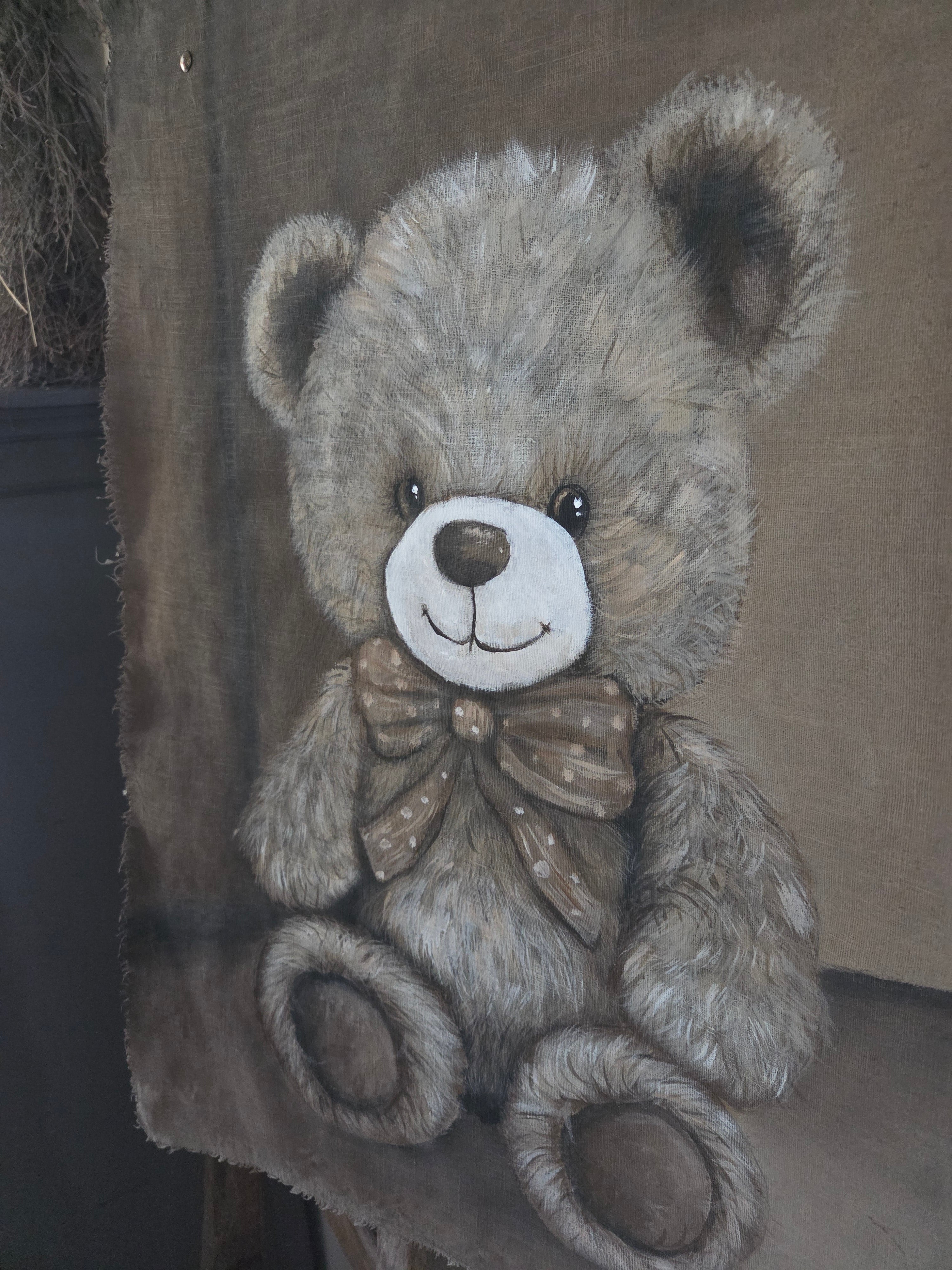 Wanddoek beer met strik 03