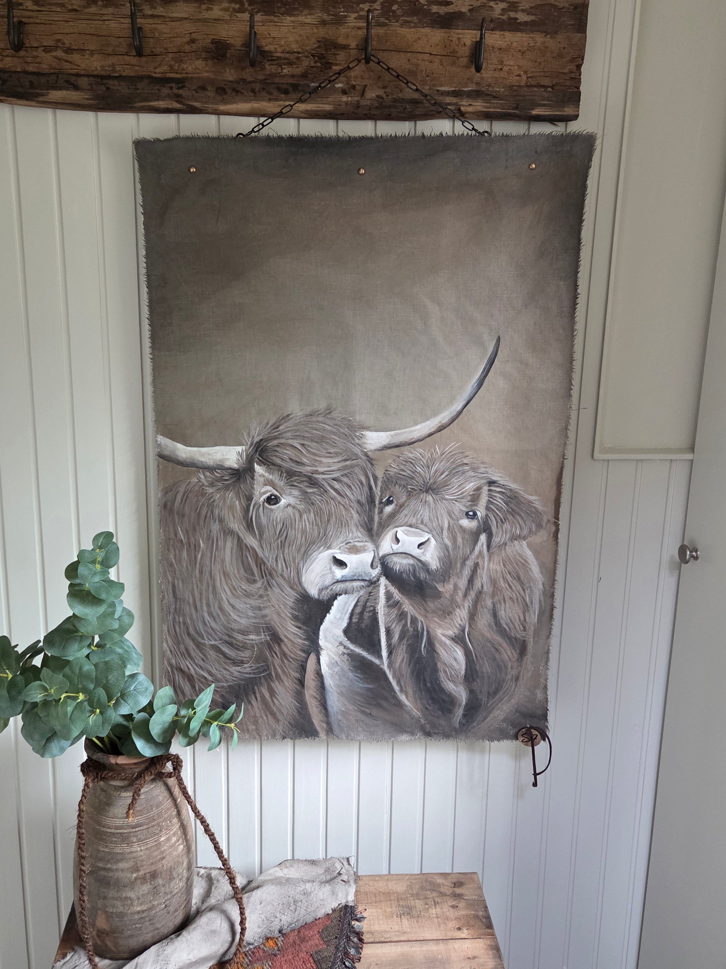 Wanddoek hooglanders 12