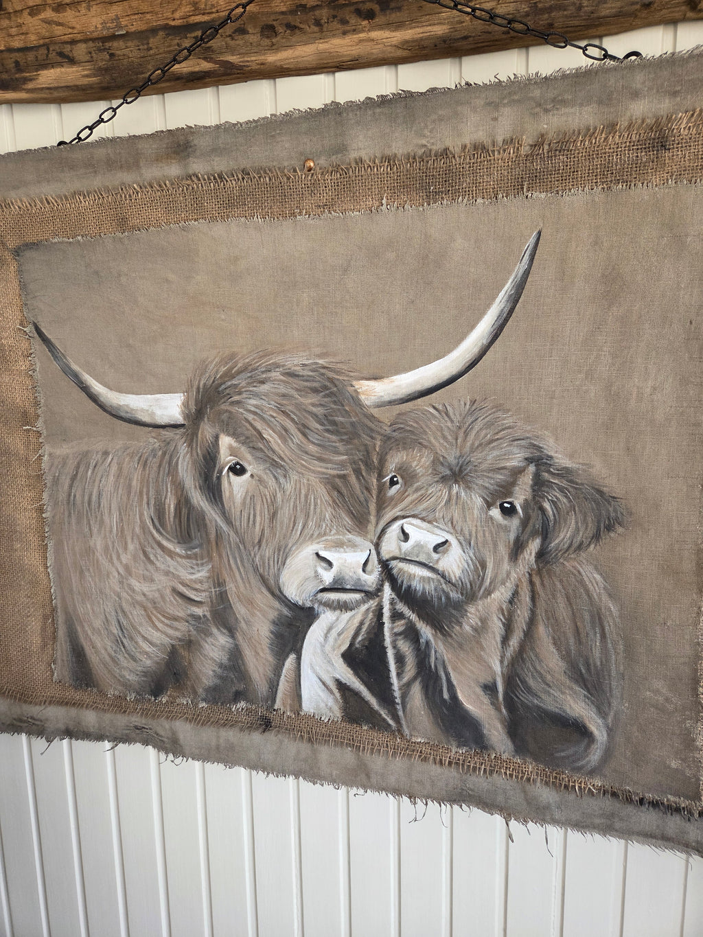 Wanddoek jute en hooglanders 09