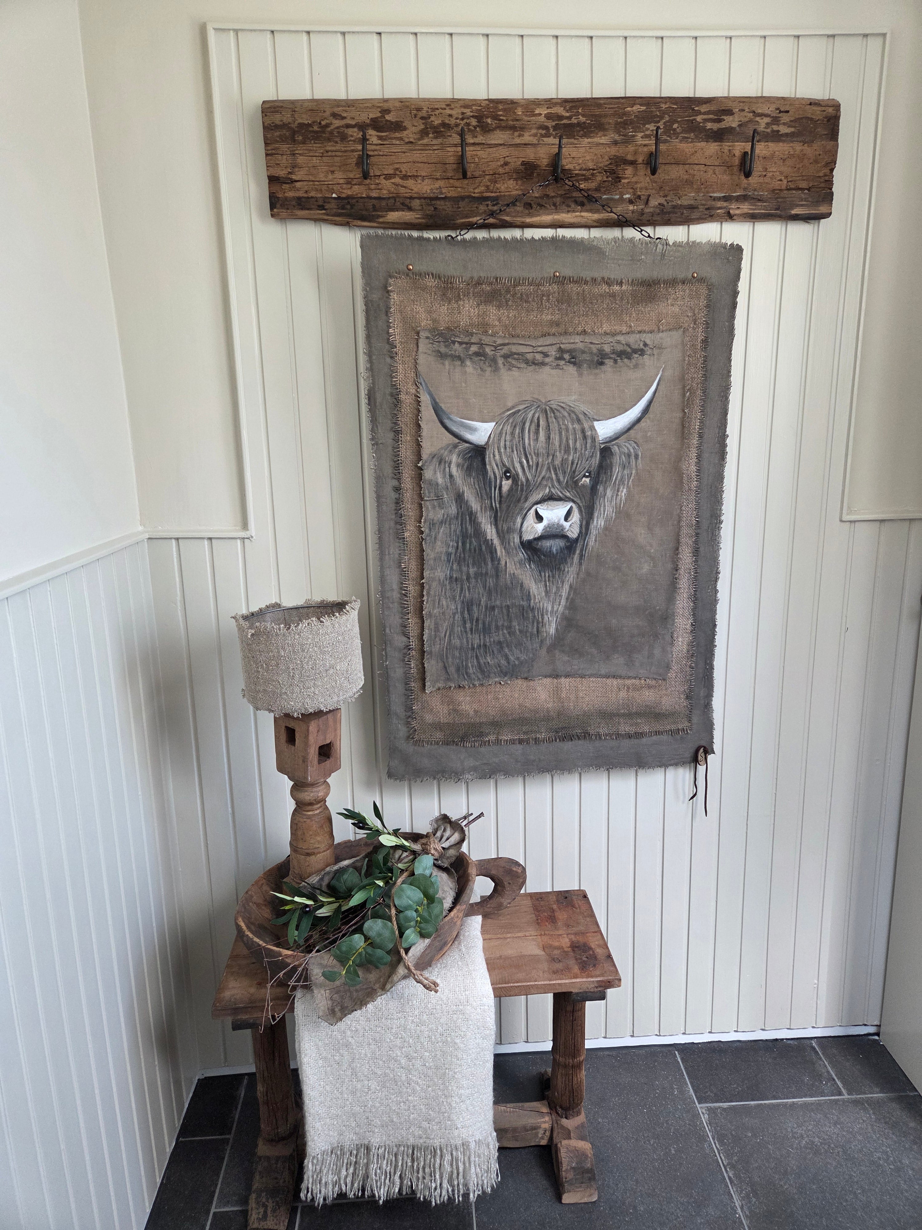 Wanddoek jute en hooglander 10