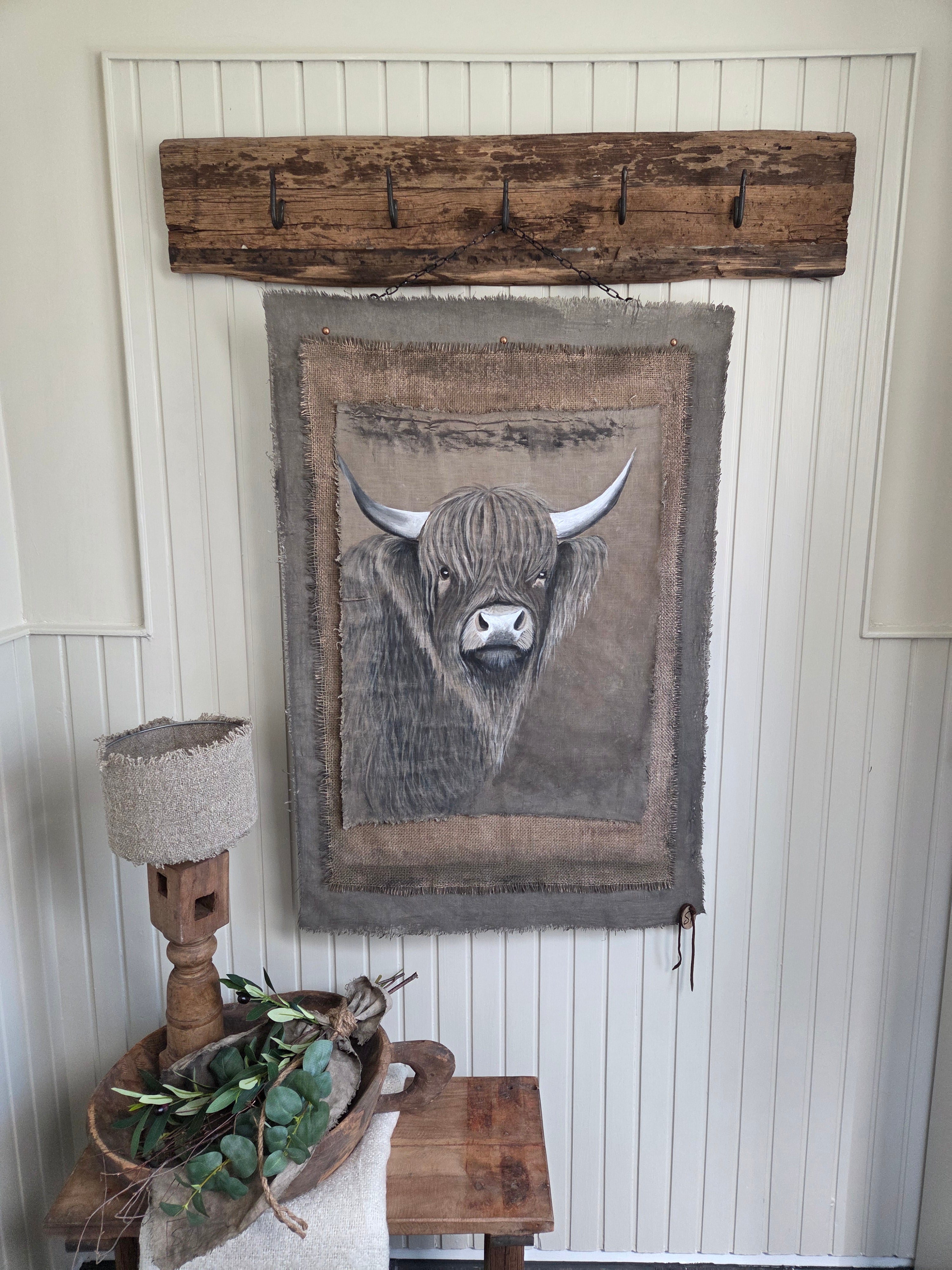 Wanddoek jute en hooglander 10