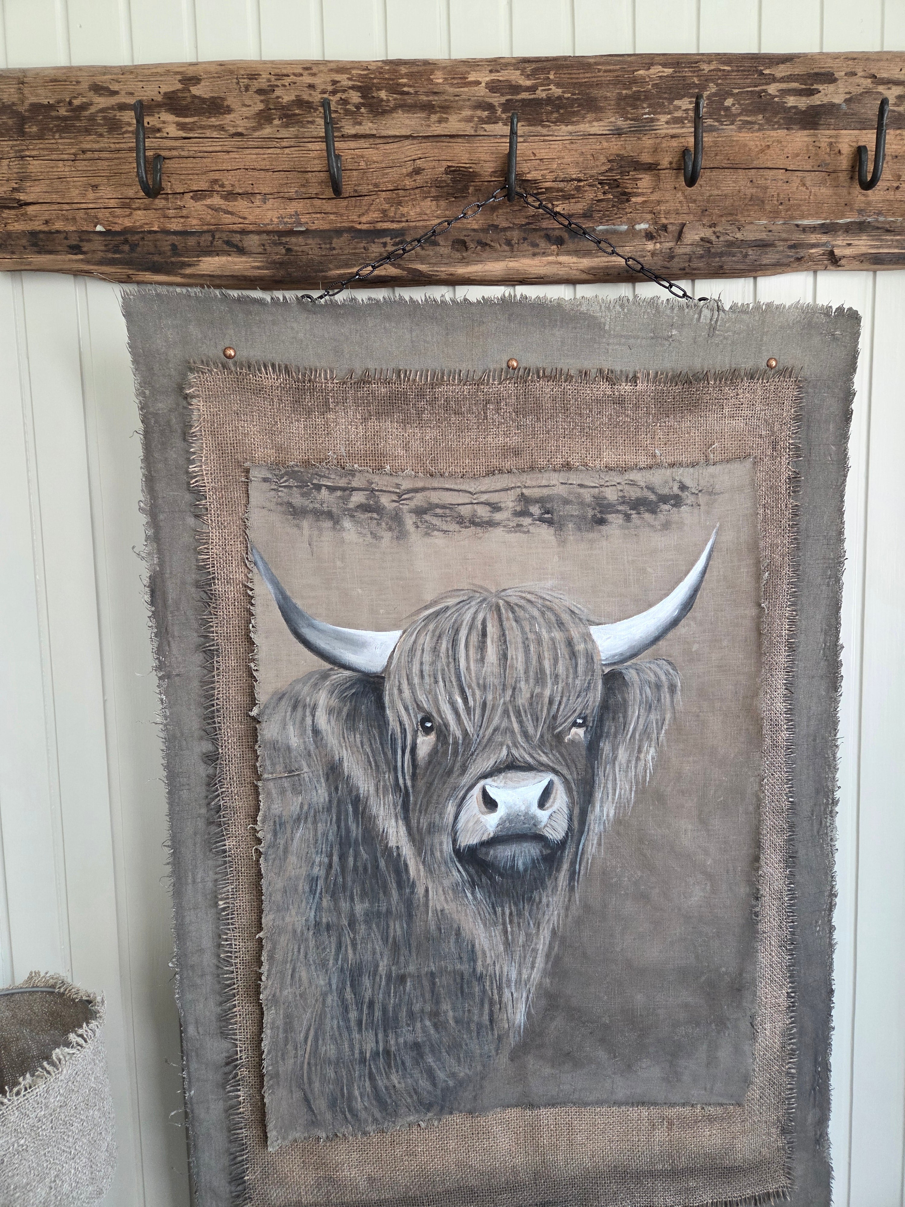 Wanddoek jute en hooglander 10