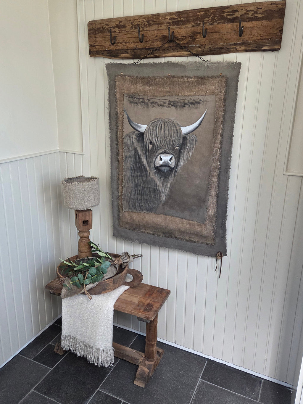 Wanddoek jute en hooglander 10