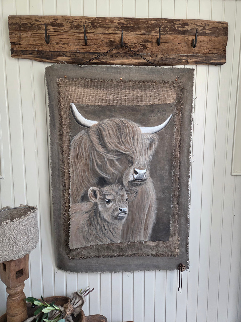 Wanddoek jute en hooglanders 08