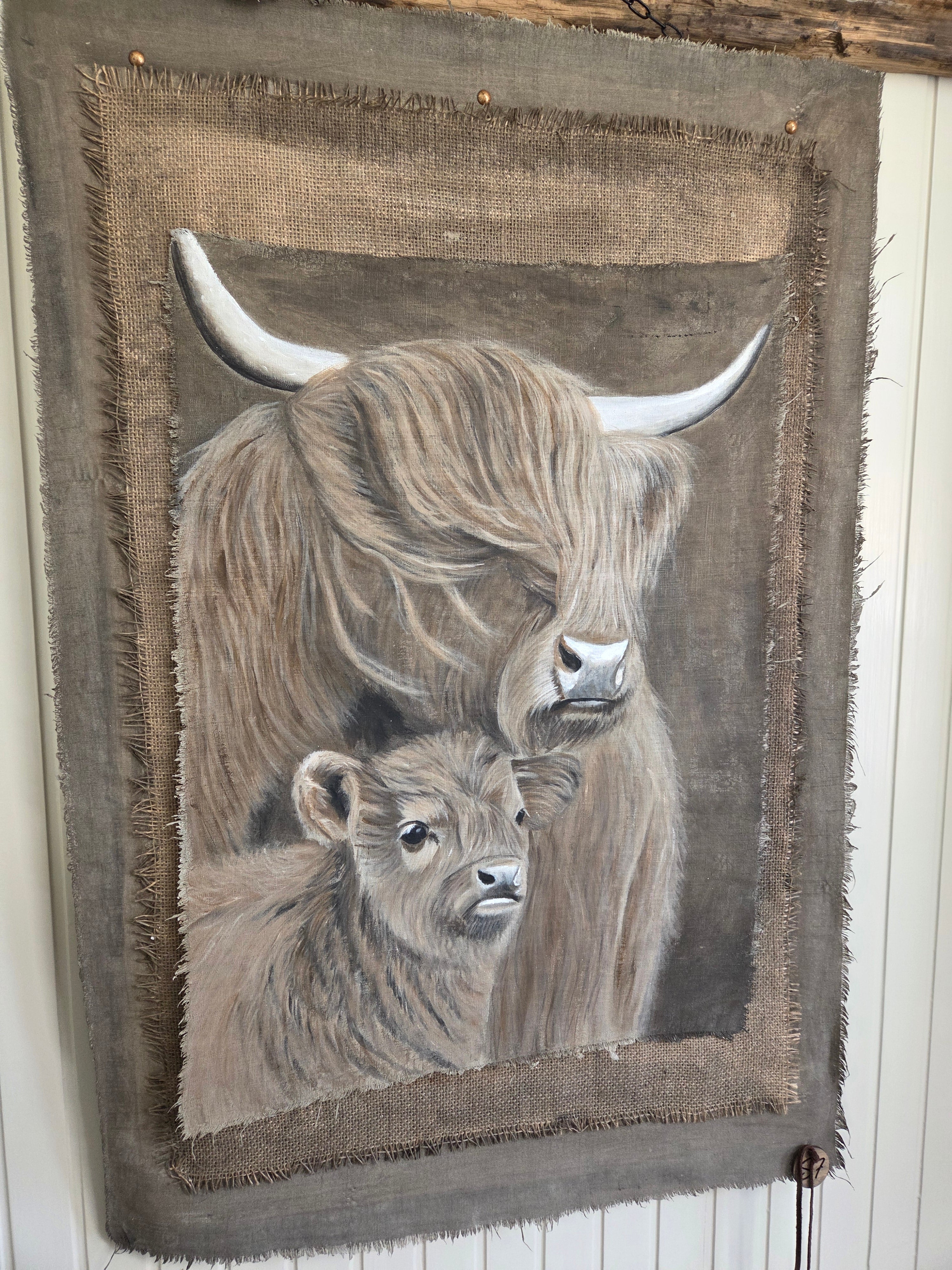 Wanddoek jute en hooglanders 08