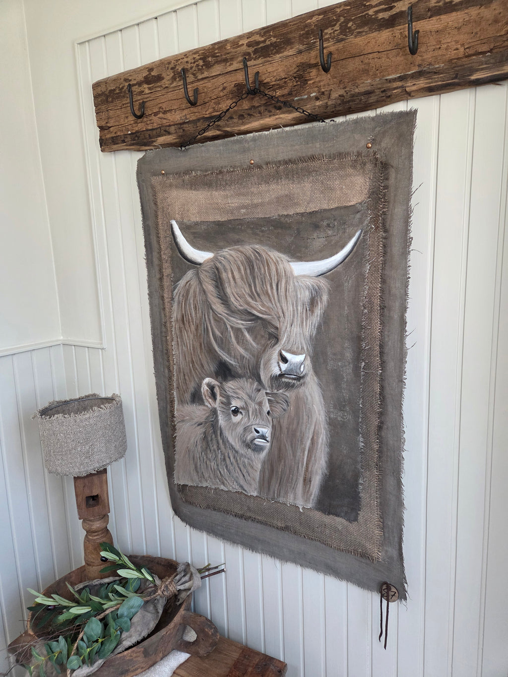 Wanddoek jute en hooglanders 08