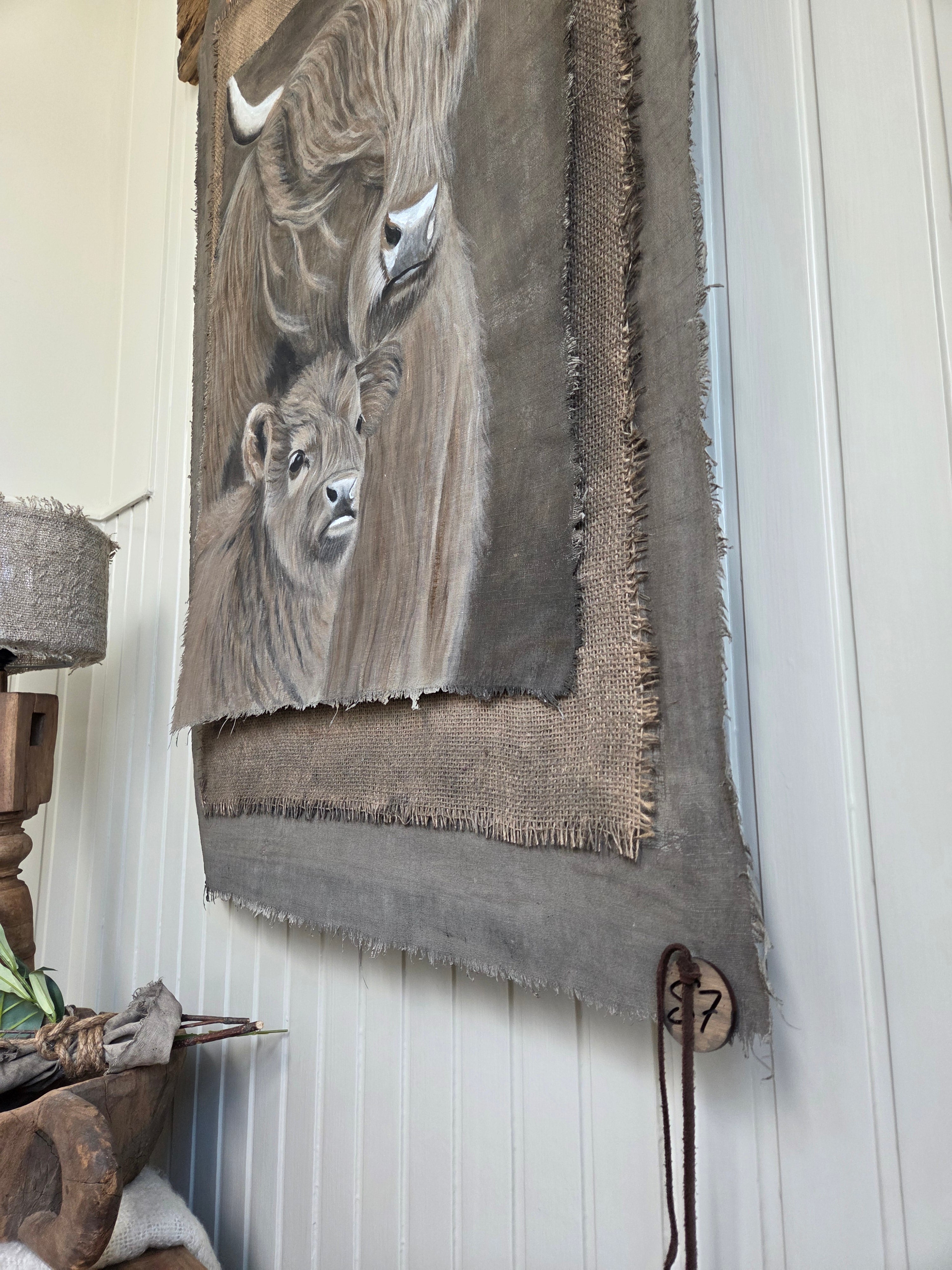 Wanddoek jute en hooglanders 08