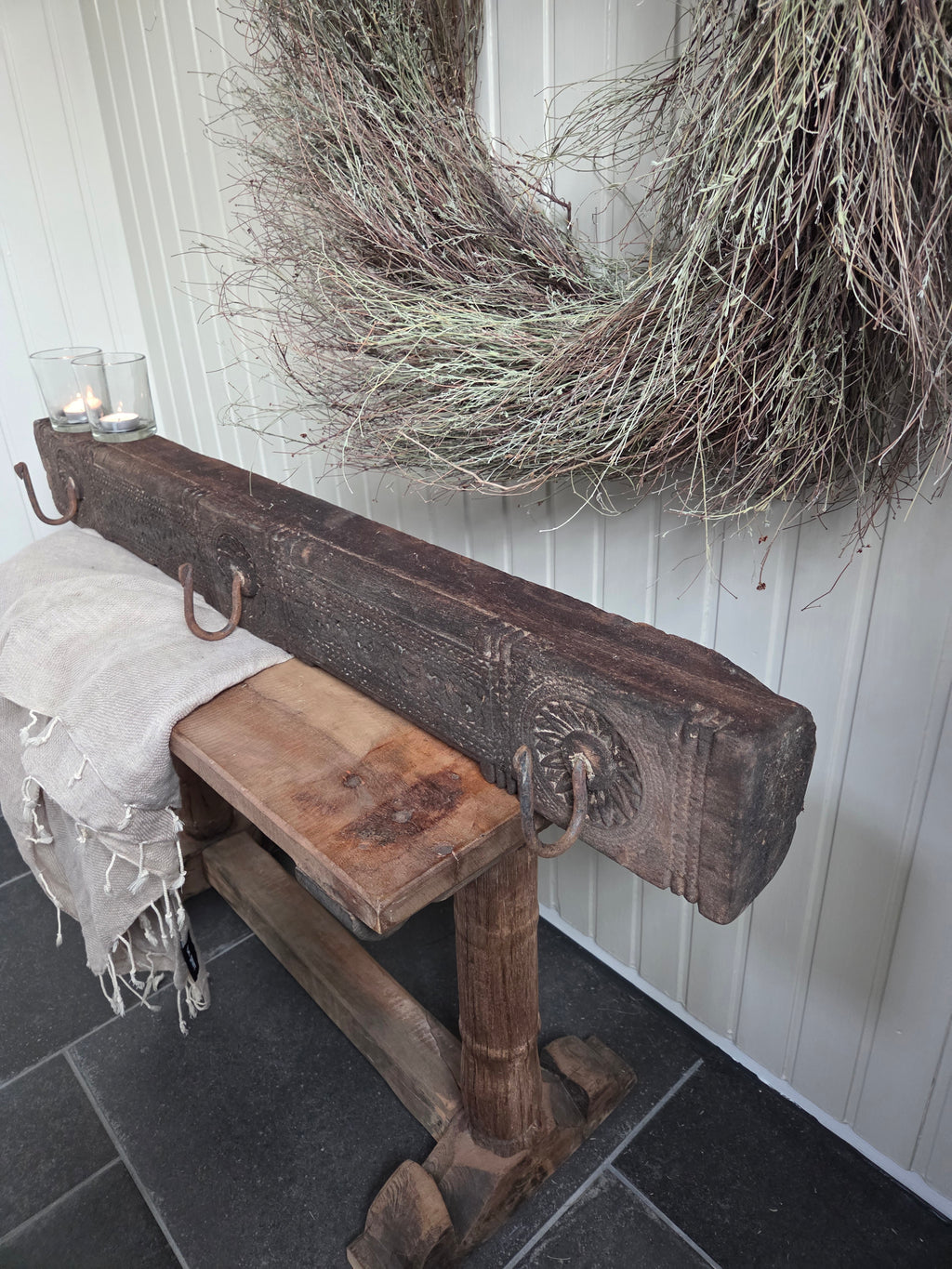 Oud houten kapstok 02